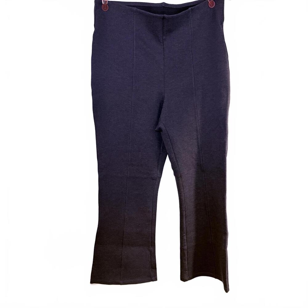 Old Navy Ponte Kick Pants Dark Heather. Stretch. Womens size L.  Wide Leg. Comfy